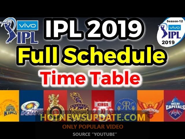 IPL 2019 | Match Schedule &Time Table